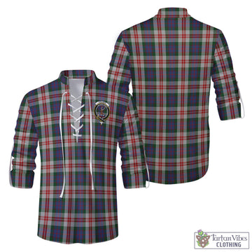 Fraser Red Dress Tartan Men's Scottish Traditional Jacobite Ghillie Kilt Shirt with Family Crest