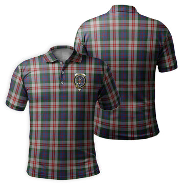 Fraser Red Dress Tartan Men's Polo Shirt with Family Crest