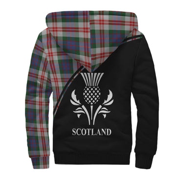 Fraser Red Dress Tartan Sherpa Hoodie with Family Crest Curve Style