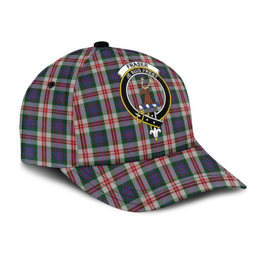 Fraser Red Dress Tartan Classic Cap with Family Crest