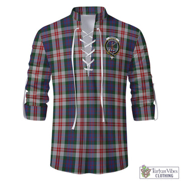 Fraser Red Dress Tartan Men's Scottish Traditional Jacobite Ghillie Kilt Shirt with Family Crest