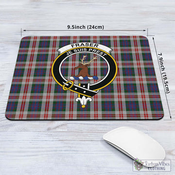 Fraser Red Dress Tartan Mouse Pad with Family Crest