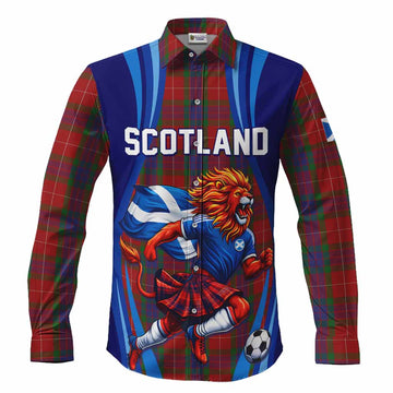 Fraser Scotland Football Tartan Long Sleeve Button Shirts Lion Mascot Go Scottish Men's Shirt S - Tartan Vibes Clothing