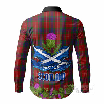 Fraser Scotland Tartan Crest Thistle Heritage Long Sleeve Button Shirts