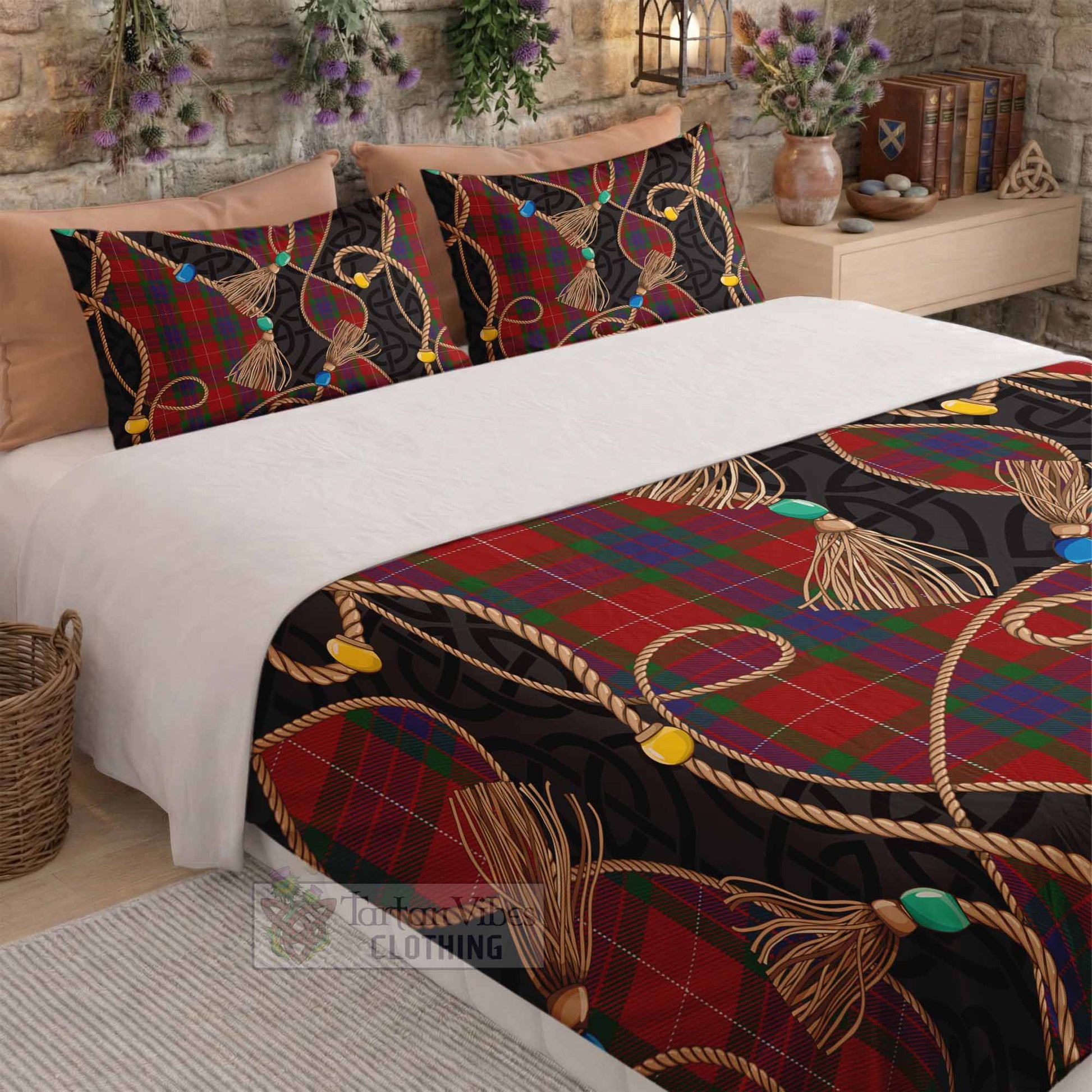 Fraser Scottish Tartan Twisted Ropes Stylized Bedding Set
