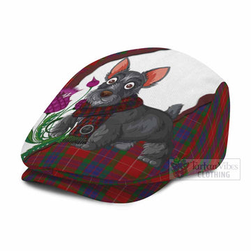 Fraser Scottish Terrier Tartan Flat Cap, Jeff Cap Thistle Heritage Art