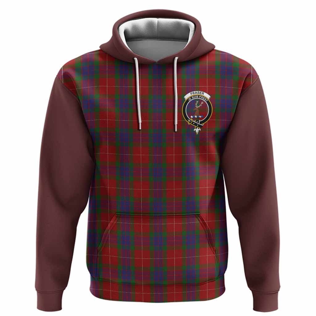 Fraser Tartan Accent Hoodie with Family Crest