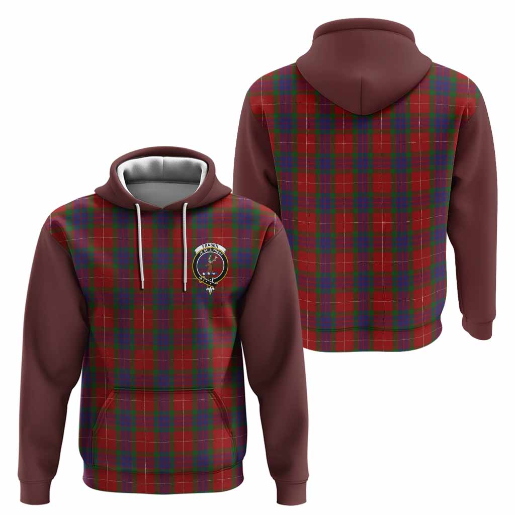 Fraser Tartan Accent Hoodie with Family Crest