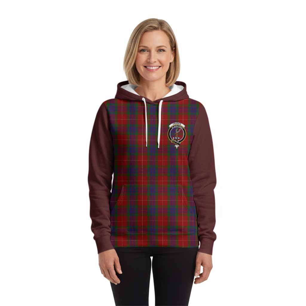 Fraser Tartan Accent Hoodie with Family Crest