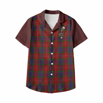 Fraser Tartan Accent Kid Hawaiian Shirt with Family Crest