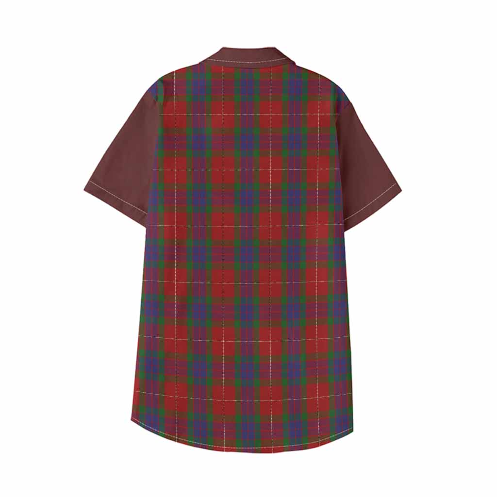 Fraser Tartan Accent Kid Hawaiian Shirt with Family Crest