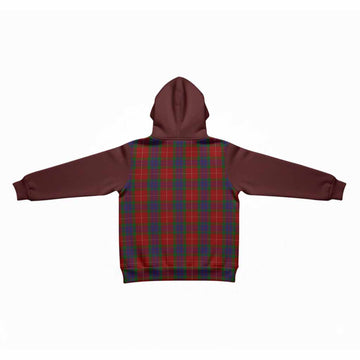 Fraser Tartan Accent Kid Hoodie with Family Crest