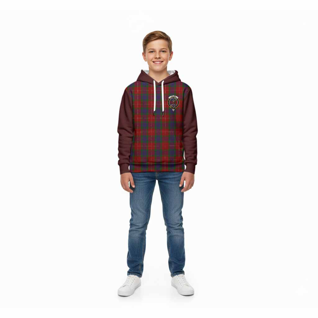 Fraser Tartan Accent Kid Hoodie with Family Crest