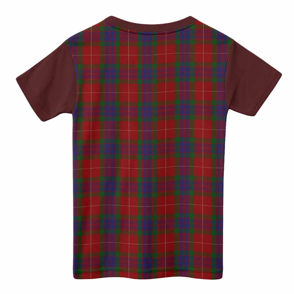 Fraser Tartan Accent Kid T-shirt with Family Crest