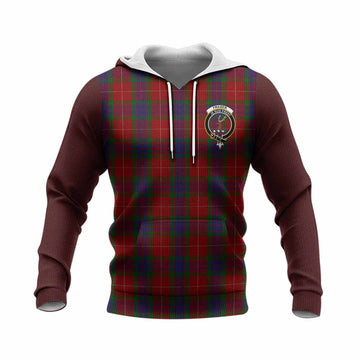 Fraser Tartan Accent Knitted Hoodie with Family Crest