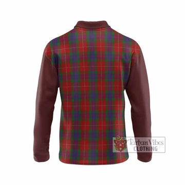 Fraser Tartan Accent Long Sleeve Polo Shirt with Family Crest