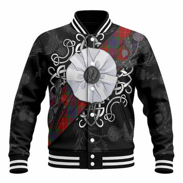 Fraser Tartan Baseball Jacket Jacobite White Rose Unisex - Tartan Vibes Clothing