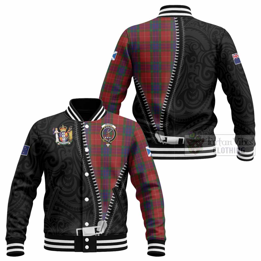 Fraser Tartan Baseball Jacket New Zealand Pattern Unique Zipper Stylized