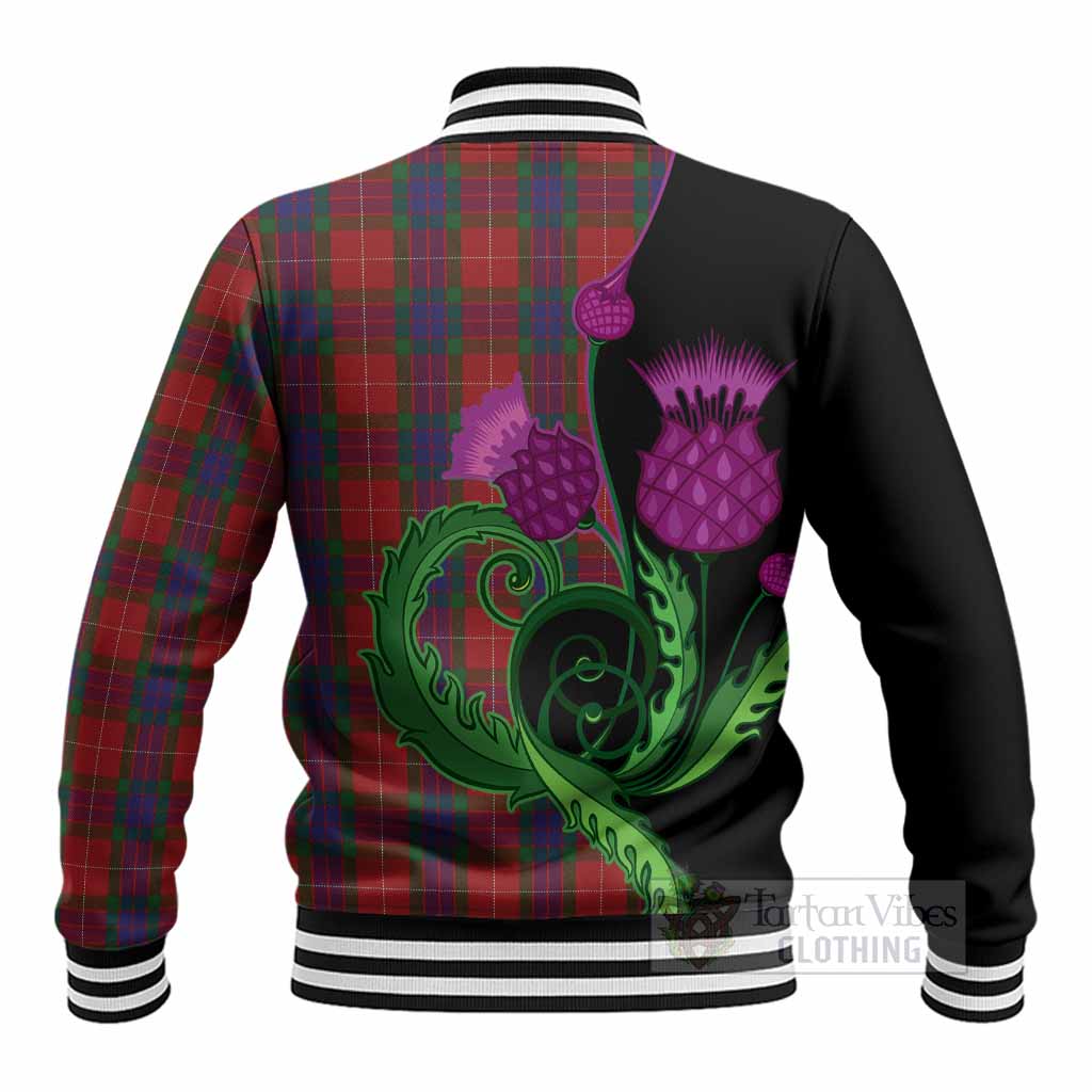 Fraser Tartan Baseball Jacket Traditional Scottish Thistle - Tartan Vibes Clothing