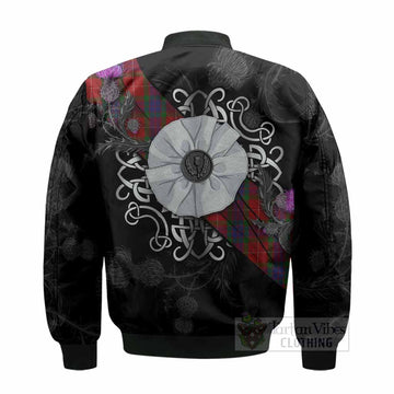 Fraser Tartan Bomber Jacket Jacobite White Rose - Tartan Vibes Clothing