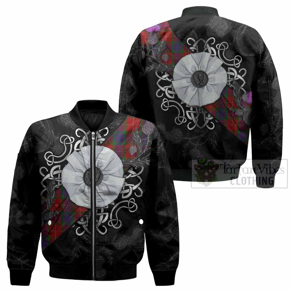 Fraser Tartan Bomber Jacket Jacobite White Rose - Tartan Vibes Clothing