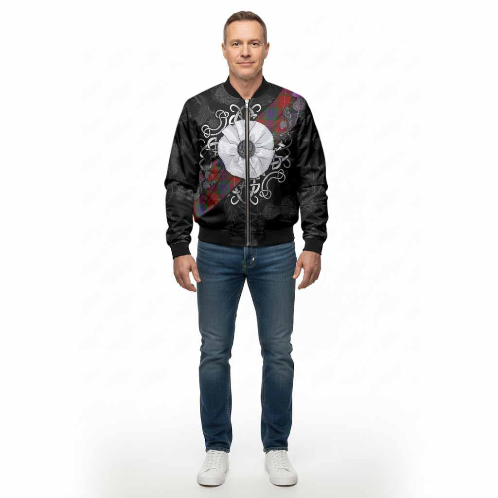 Fraser Tartan Bomber Jacket Jacobite White Rose - Tartan Vibes Clothing