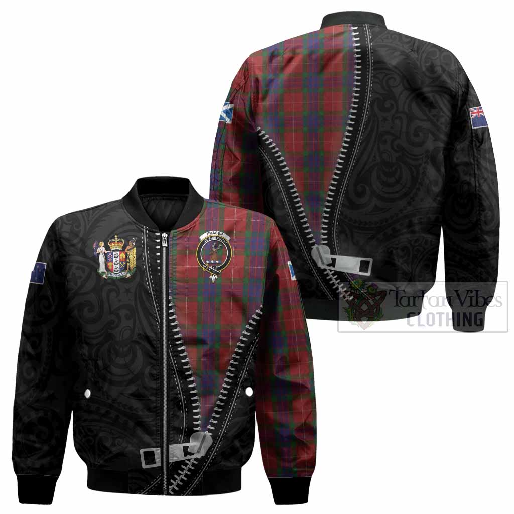 Fraser Tartan Bomber Jacket New Zealand Pattern Unique Zipper Stylized