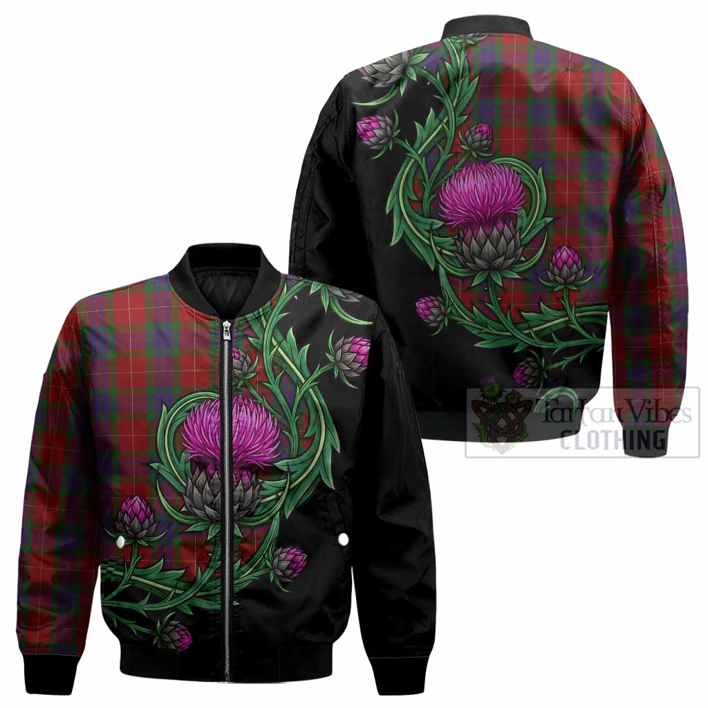 Fraser Tartan Bomber Jacket Resilient Scottish Thistle - Tartan Vibes Clothing
