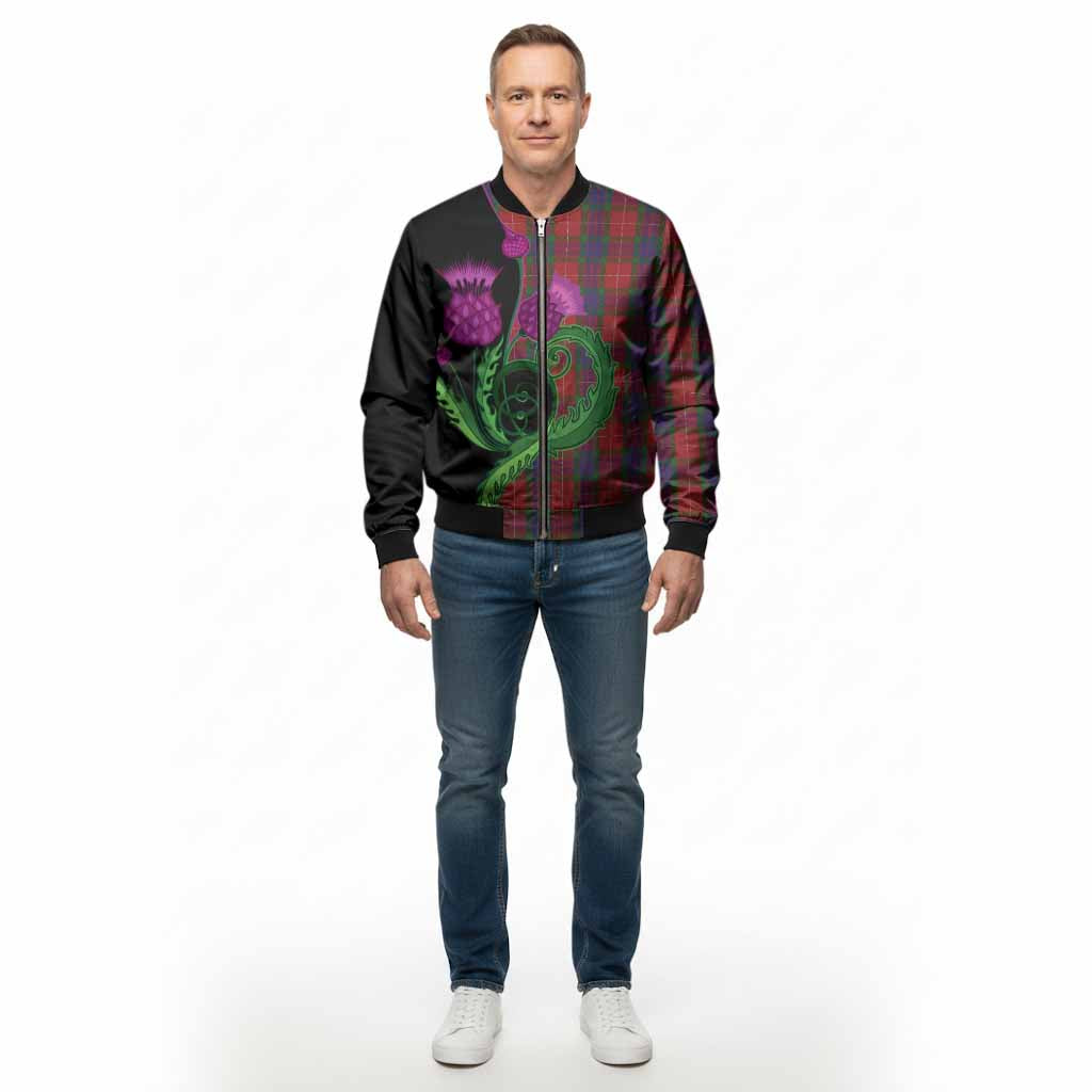 Fraser Tartan Bomber Jacket Traditional Scottish Thistle