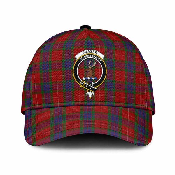Fraser Tartan Classic Cap with Family Crest