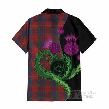 Fraser Tartan Cotton Hawaiian Shirt Traditional Scottish Thistle