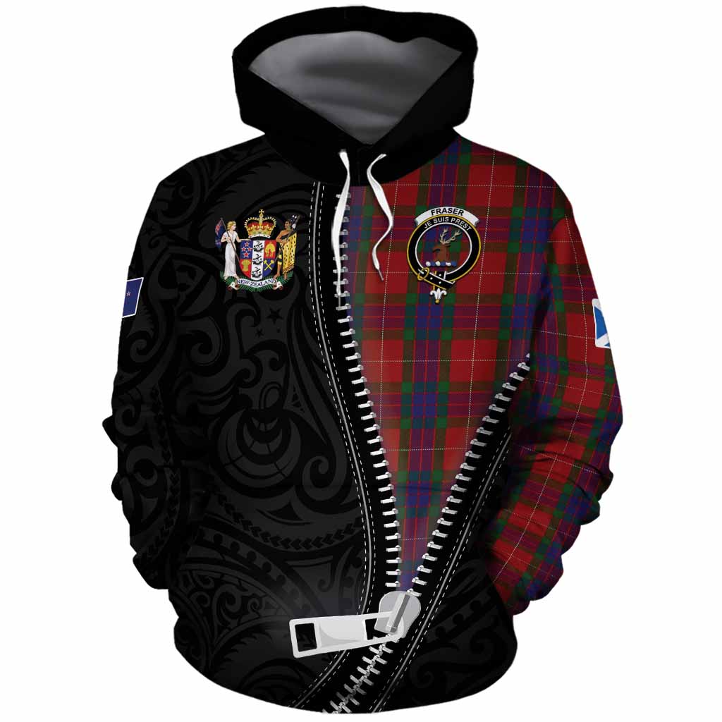 Fraser Tartan Cotton Hoodie New Zealand Pattern Unique Zipper Stylized