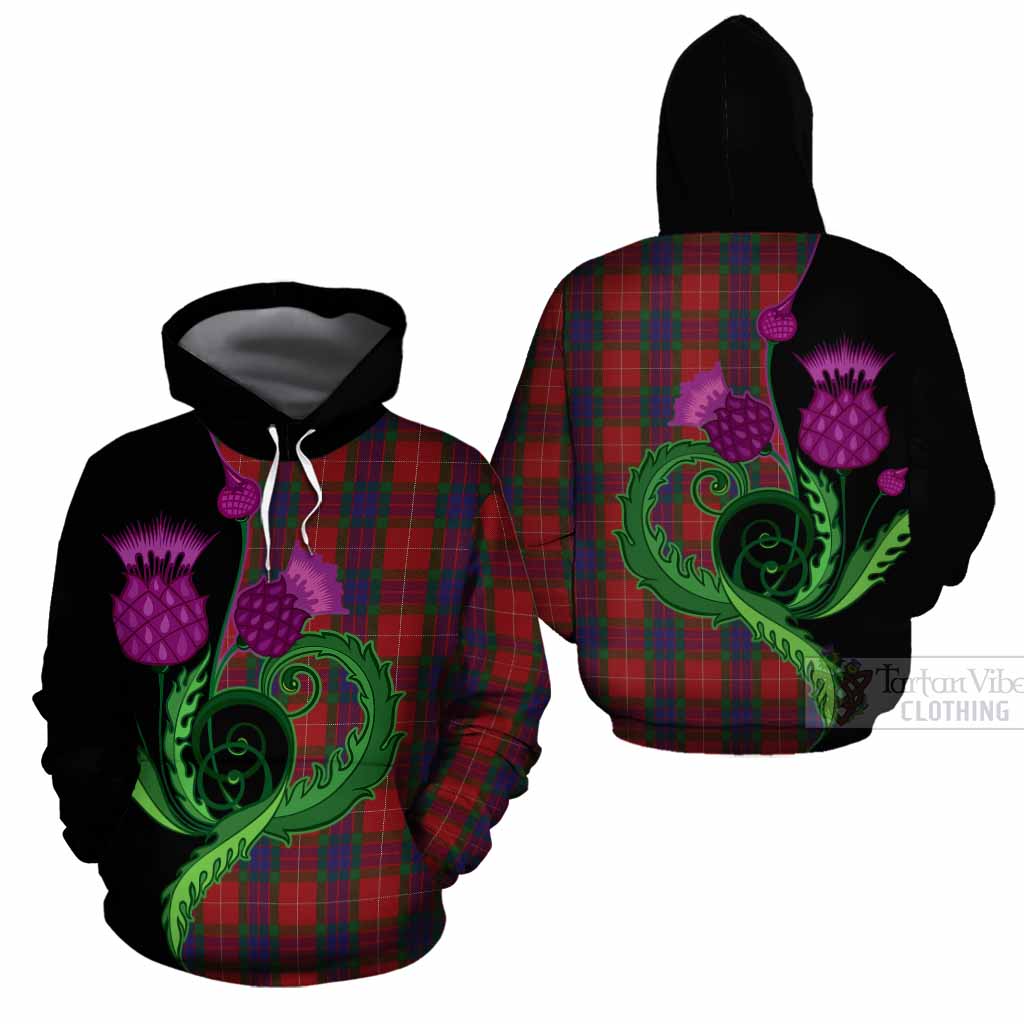Fraser Tartan Cotton Hoodie Traditional Scottish Thistle