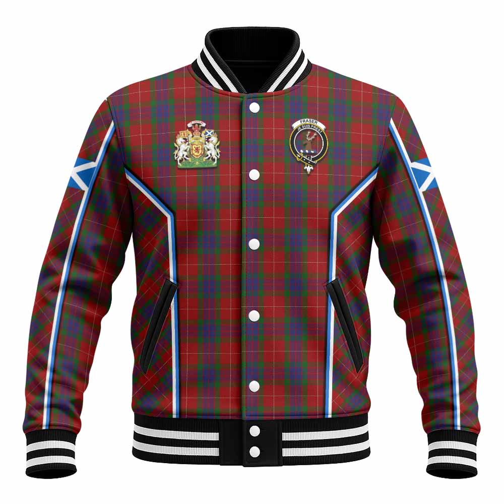 Fraser Tartan Crest Baseball Jacket Scotland Coat of Arm Flag Style - Tartan Vibes Clothing