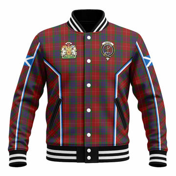 Fraser Tartan Crest Baseball Jacket Scotland Coat of Arm Flag Style