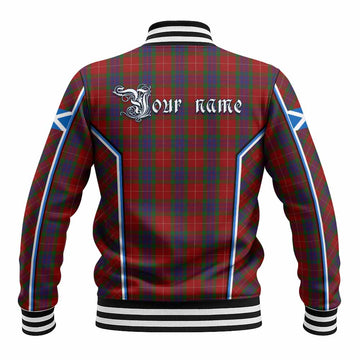 Fraser Tartan Crest Baseball Jacket Scotland Coat of Arm Flag Style