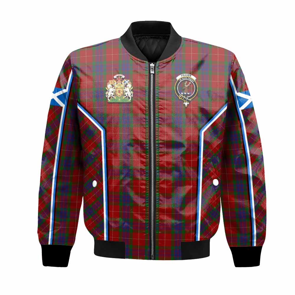 Fraser Tartan Crest Bomber Jacket Scotland Coat of Arm Flag Style - Tartan Vibes Clothing