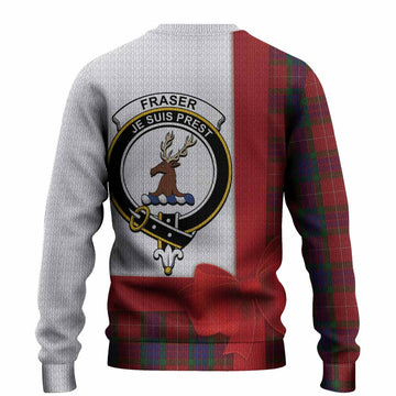 Fraser Tartan Crest Christmas Christmas Ugly Sweater Highland Cow Bagpipes Coquette Bow Style