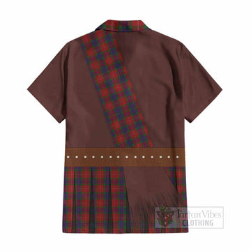 Fraser Tartan Crest Cotton Hawaiian Shirt Kilt Costume Style