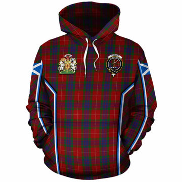 Fraser Tartan Crest Cotton Hoodie Scotland Coat of Arm Flag Style