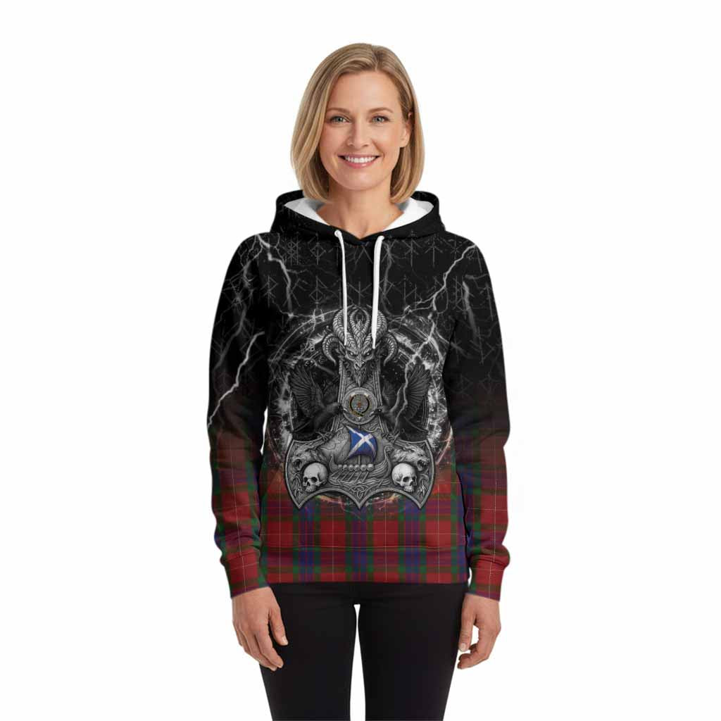 Fraser Tartan Crest Hoodie Celtic Odin's Raven Legacy