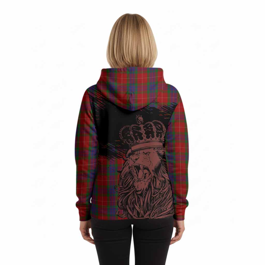 Fraser Tartan Crest Hoodie Crowned Lion Heritage Style