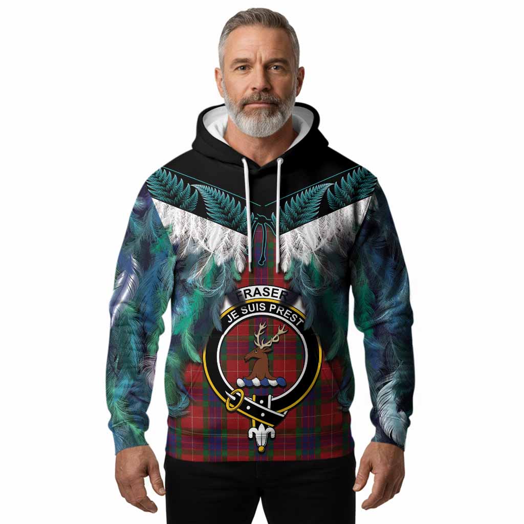 Fraser Tartan Crest Hoodie New Zealand Maori Korowai Cloak
