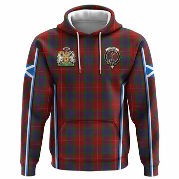 Fraser Tartan Crest Hoodie Scotland Coat of Arm Flag Style