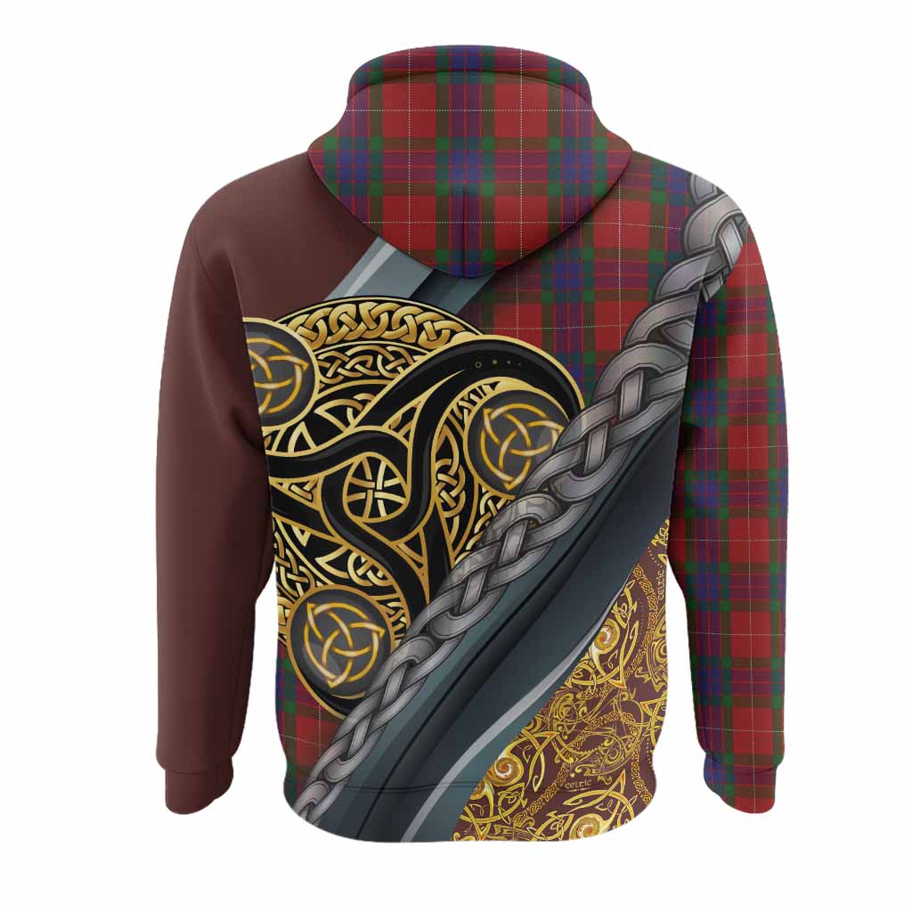 Fraser Tartan Crest Hoodie Scottish Triskele Celtic