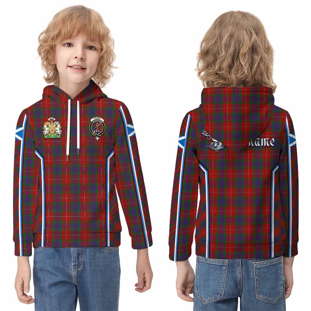 Fraser Tartan Crest Kid Hoodie Scotland Coat of Arm Flag Style - Tartan Vibes Clothing
