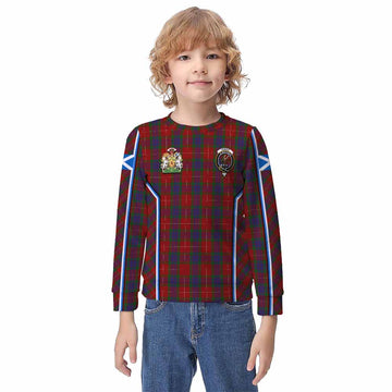 Fraser Tartan Crest Kid Knitted Sweatshirt Scotland Coat of Arm Flag Style - Tartan Vibes Clothing