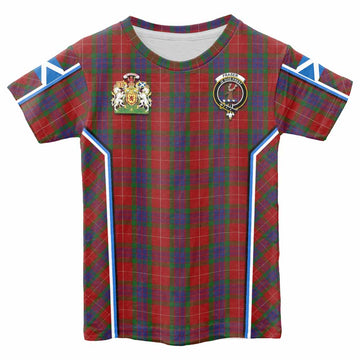 Fraser Tartan Crest Kid T-shirt Scotland Coat of Arm Flag Style - Tartan Vibes Clothing