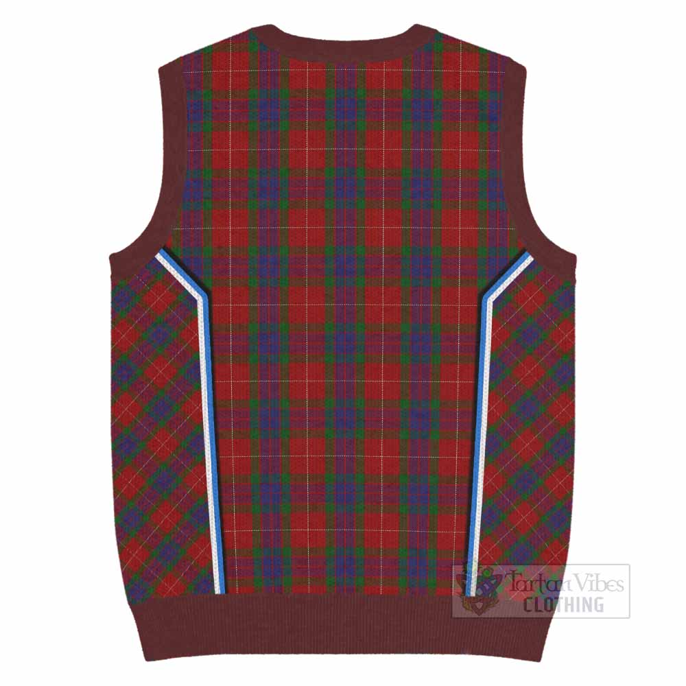 Fraser Tartan Crest Knitted V-Neck Vest Scotland Coat of Arm Flag Style - Tartan Vibes Clothing