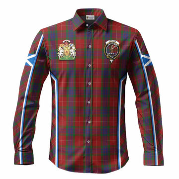Fraser Tartan Crest Long Sleeve Button Shirts Scotland Coat of Arm Flag Style